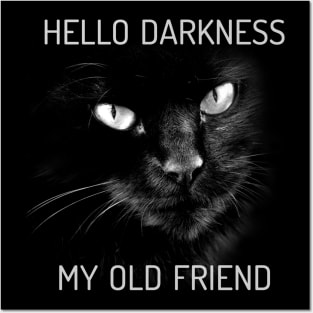 Hello Darkness My Old Friend Cat - V2 Posters and Art